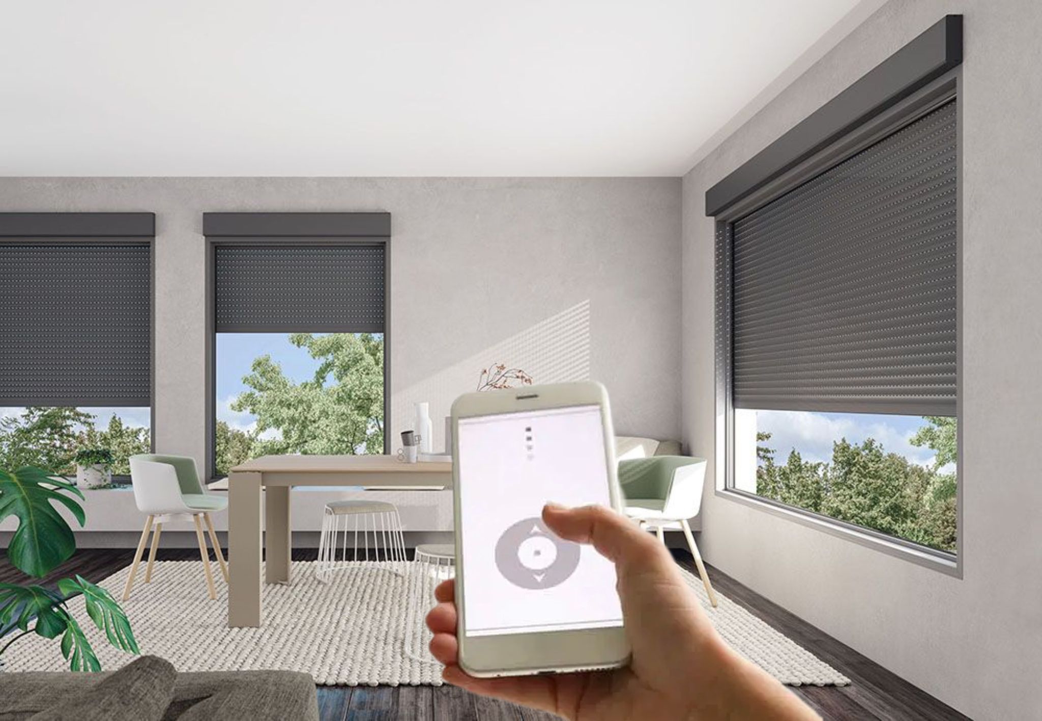 Control de cortinas automatizadas desde el celular mediante sistema de domótica compatible con Alexa